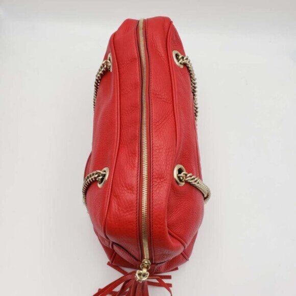 GUCCI Soho Red Leather Shoulder Bag 583-070724